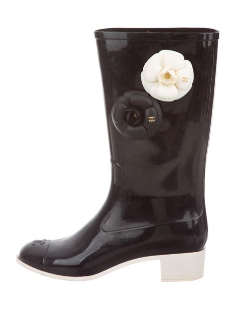 Chanel × Designer × Luxury Chanel Camellia Rubber Rain Boots